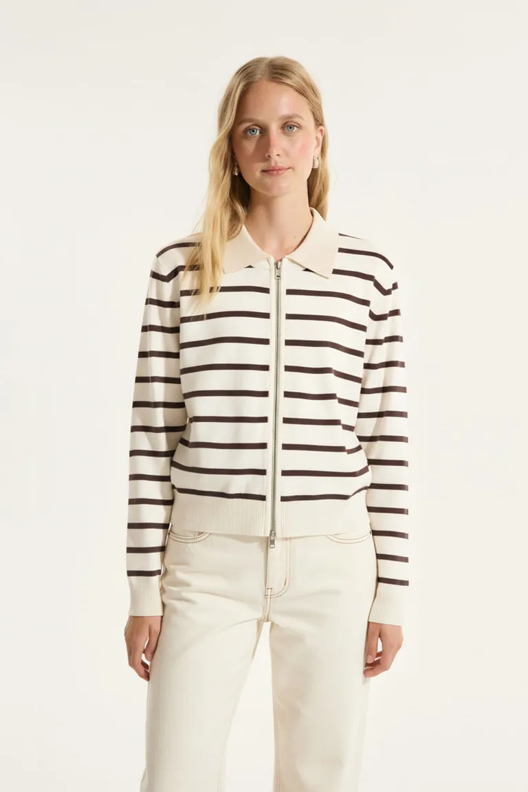 Chaqueta tejida de calce básico, manga larga y cierre metálico para un look versátil de Portsaid en Chaquetas para argentina