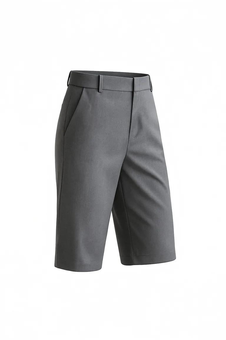 Bermuda Gris Modular de Crepe Sastrero con Bolsillos Laterales y Cierre de Botón de Naíma en Pantalones para argentina