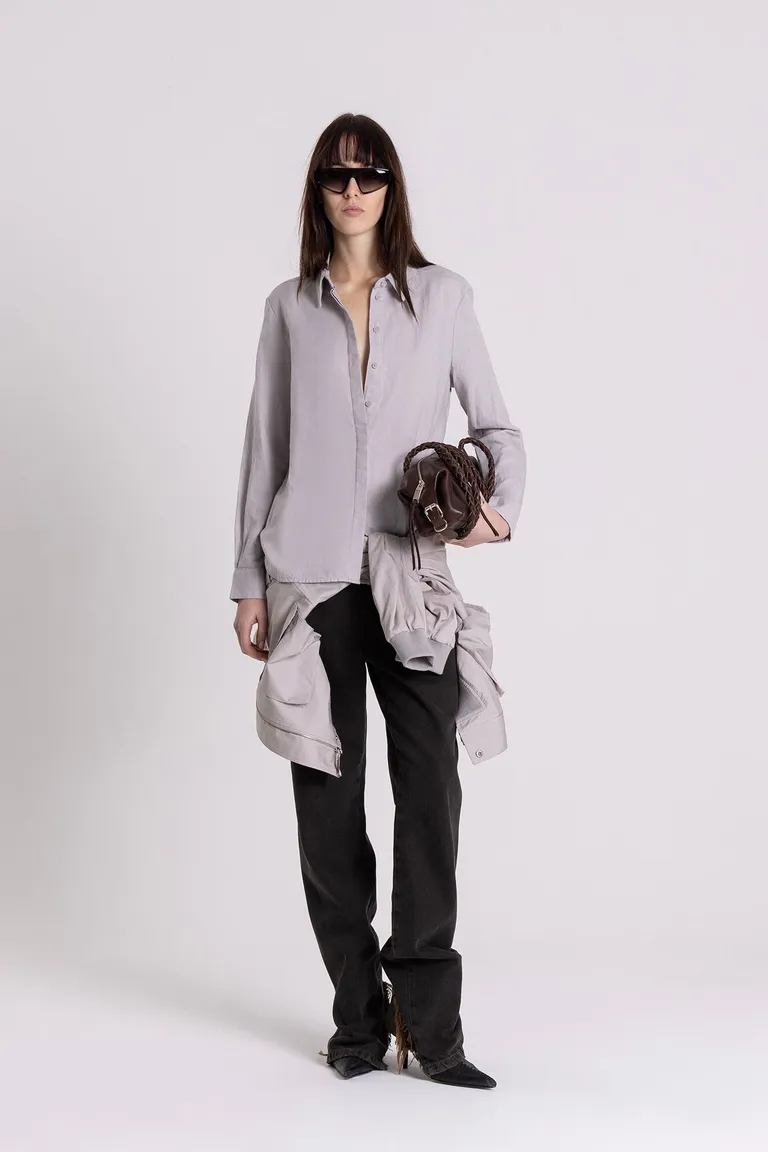 Camisa de lino y algodón de corte recto y diseño sencillo para mujer de Maria Cher en Camisas para argentina