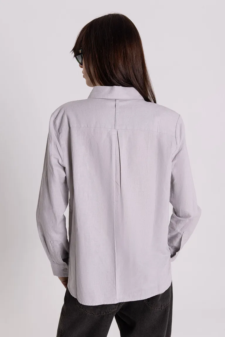 Camisa de lino y algodón de corte recto y diseño sencillo para mujer de Maria Cher en Camisas para argentina