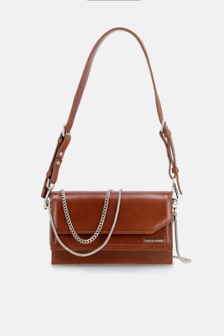 Bolso de mano de cuero vacuno con cadena metálica desmontable de Justaosadia en Bolsos y Carteras para argentina