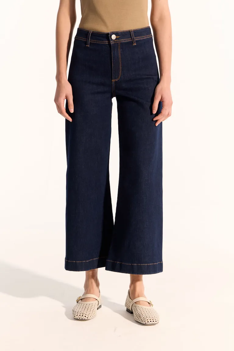 Pantalón de tiro alto con corte tobillero en azul para mujer de Portsaid en Pantalones para argentina