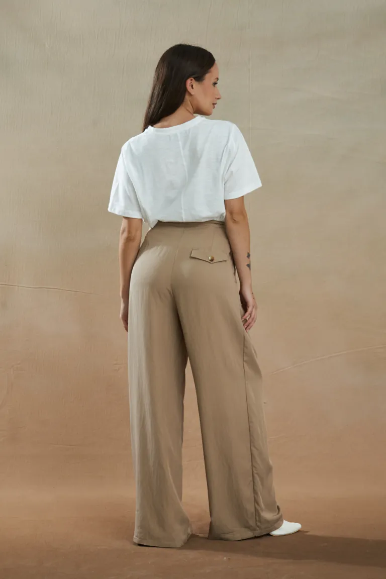 Pantalones rectos y amplios de corte alto para mujer de Apricot en Pantalones para argentina