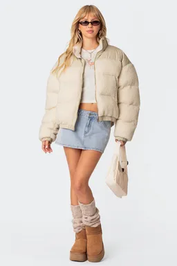 Campera puffer sherpa oversize de Edikted en Chaquetas para argentina