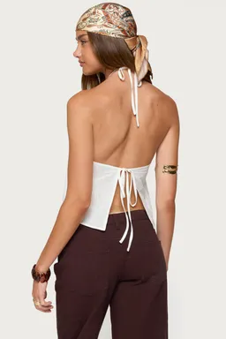Top halter oliviana lino de Edikted en Tops para argentina