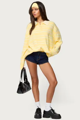 Sweater rilynn rayado estilo polo de Edikted en Buzos y Sweaters para argentina