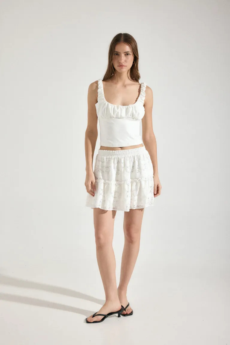 Top elástico mujer con fruncidos en el busto y escote cuadrado de Audaz en Tops para argentina