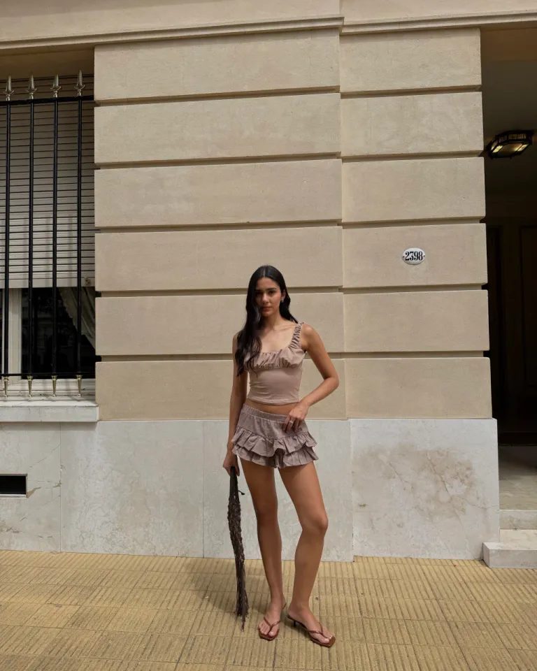 Top elástico mujer con fruncidos en el busto y escote cuadrado de Audaz en Tops para argentina