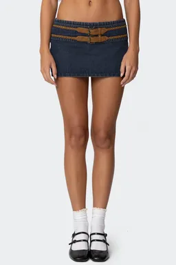 Mini skort denim hebilla doble de Edikted en Shorts para argentina