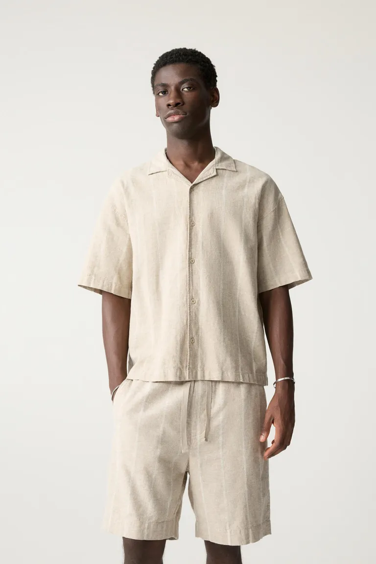 Camisa rayas con lino de Pull&Bear en Camisas para argentina