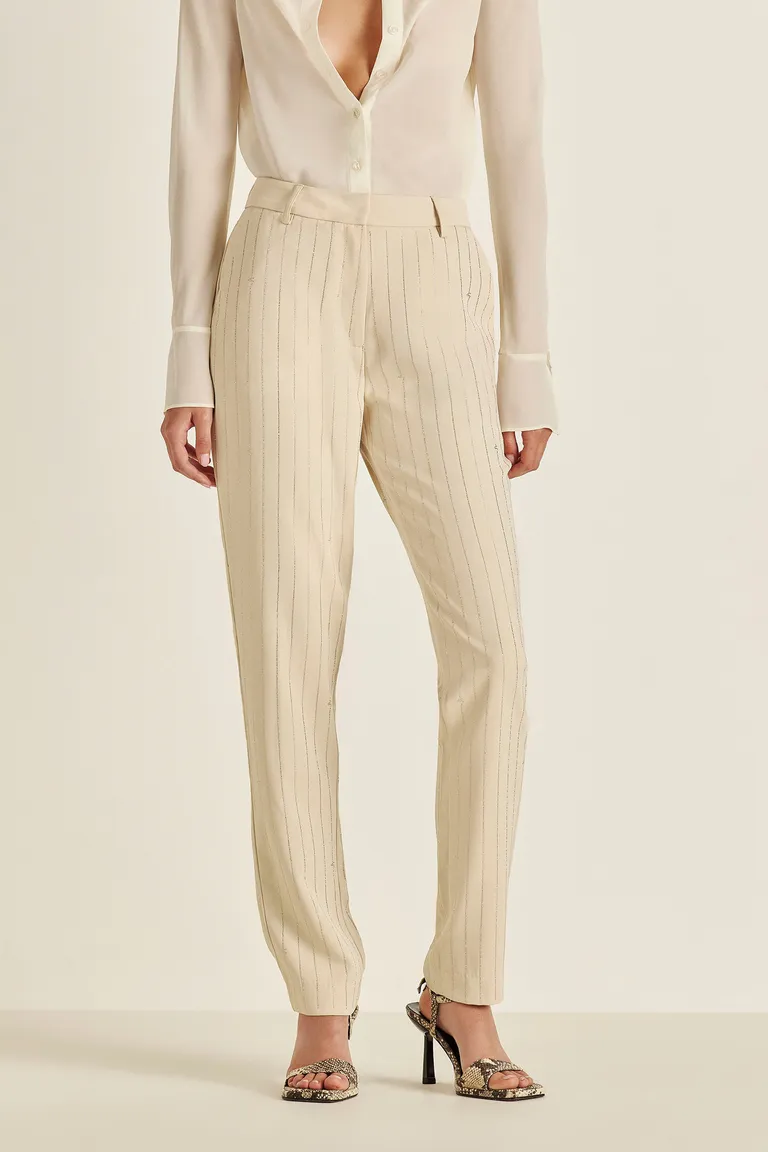 Pantalón de vestir corte ajustado con detalles de strass de Tucci en Pantalones para argentina