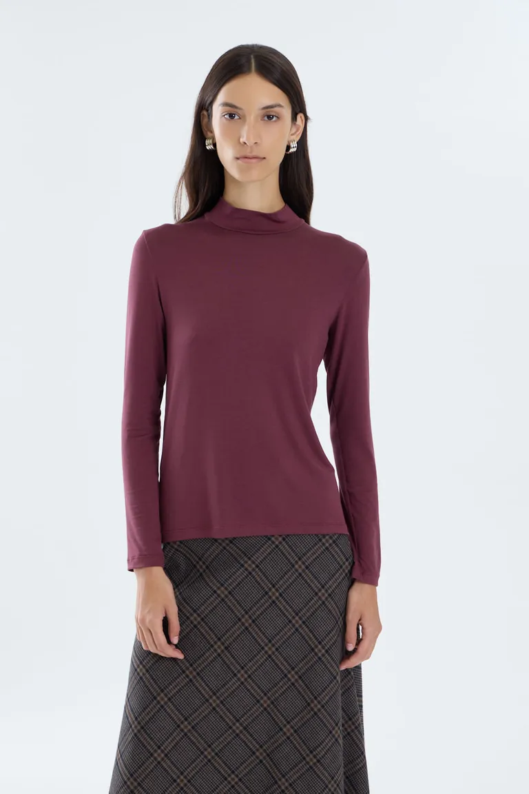 Remera de corte recto con cuello alto y mangas largas de Portsaid en Remeras para argentina