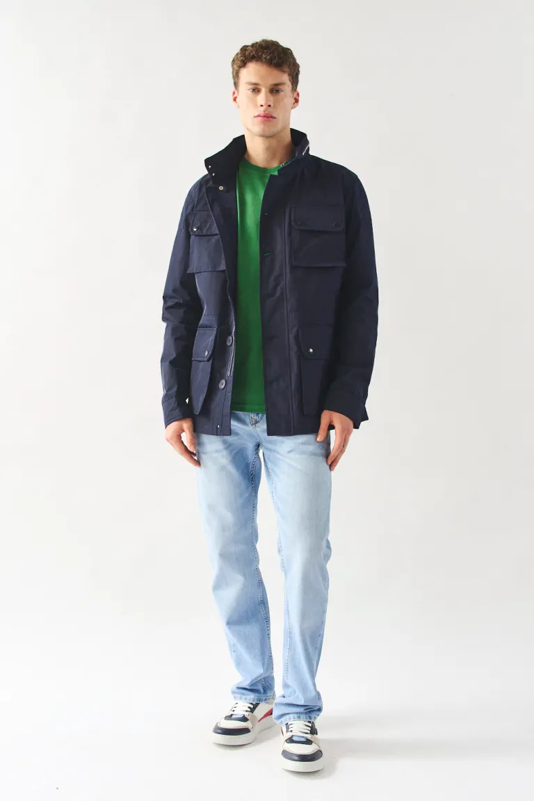 Campera de diseño casual con cierre y bolsillos delanteros para hombres de Bensimon en Abrigos y Camperas para argentina