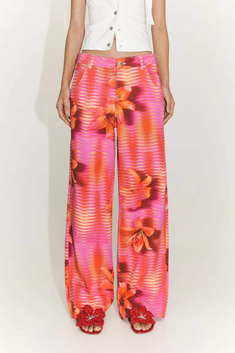 Jean wideleg estampado de Mango en Pantalones para argentina
