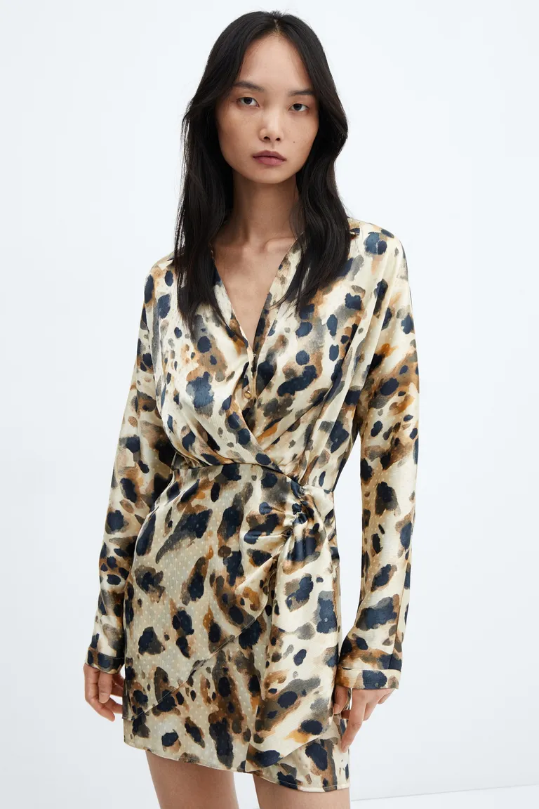 Vestido satinado leopardo de Mango en Vestidos para argentina