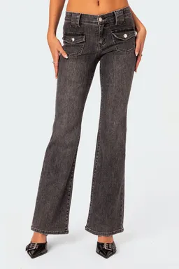 Flare jeans tiro bajo tatum de Edikted en Pantalones para argentina