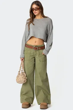 Pantalones anchos twill vivienne de Edikted en Pantalones para argentina