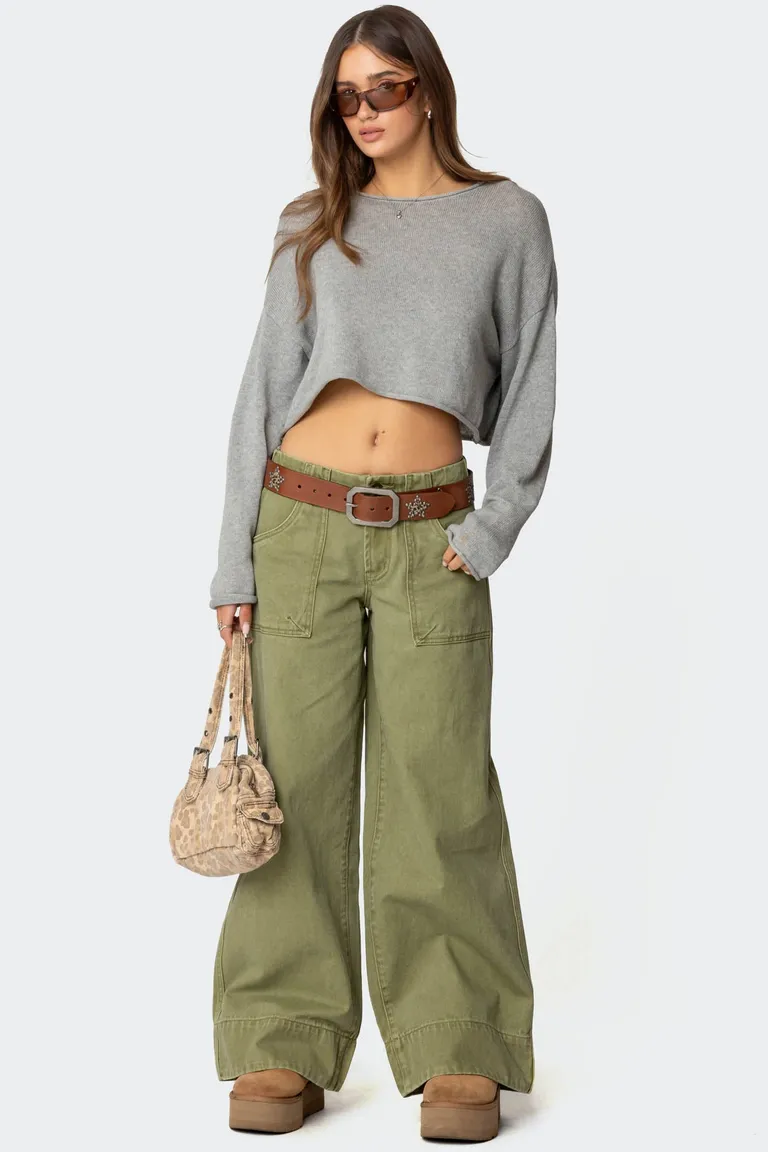 Pantalones anchos twill vivienne de Edikted en Pantalones para argentina