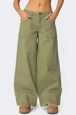 Pantalones anchos twill vivienne de Edikted en Pantalones para argentina