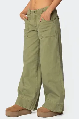 Pantalones anchos twill vivienne de Edikted en Pantalones para argentina