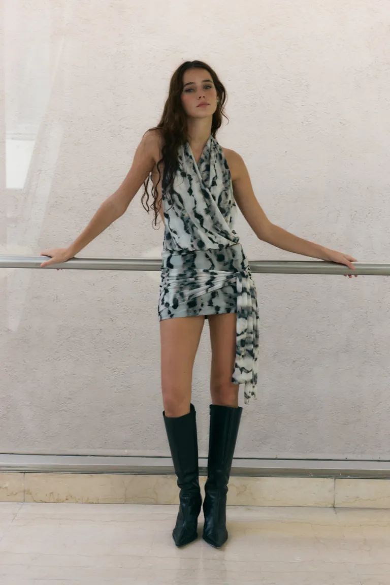 Falda tul estampada de tiro bajo con lazo para anudar en la cintura de Audaz en Faldas para argentina