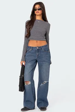 Jeans tiro bajo debbie de Edikted en Pantalones para argentina