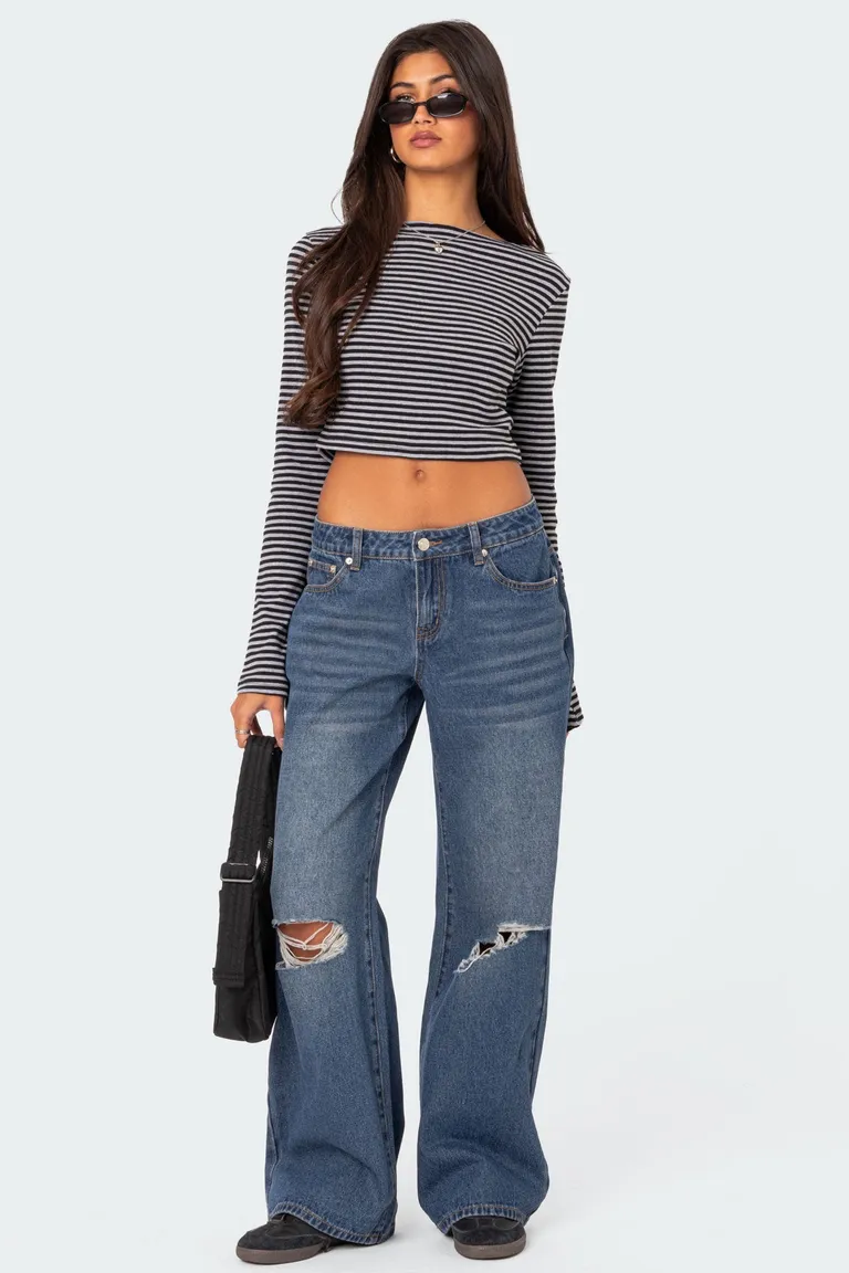 Jeans tiro bajo debbie de Edikted en Pantalones para argentina