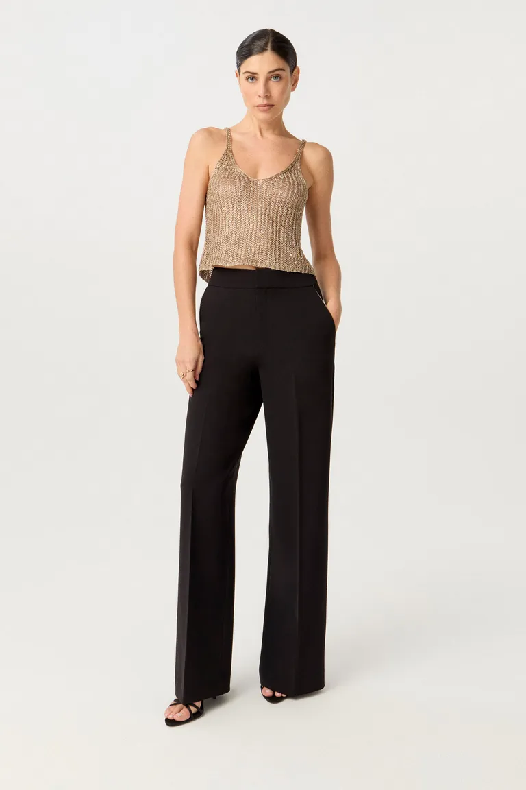 Pantalón de corte elegante y pierna ancha en color negro de Markova en Pantalones para argentina