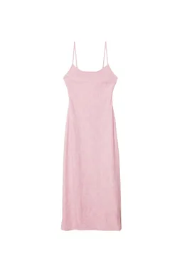 Vestido largo bordado con lino de Stradivarius en Vestidos para argentina