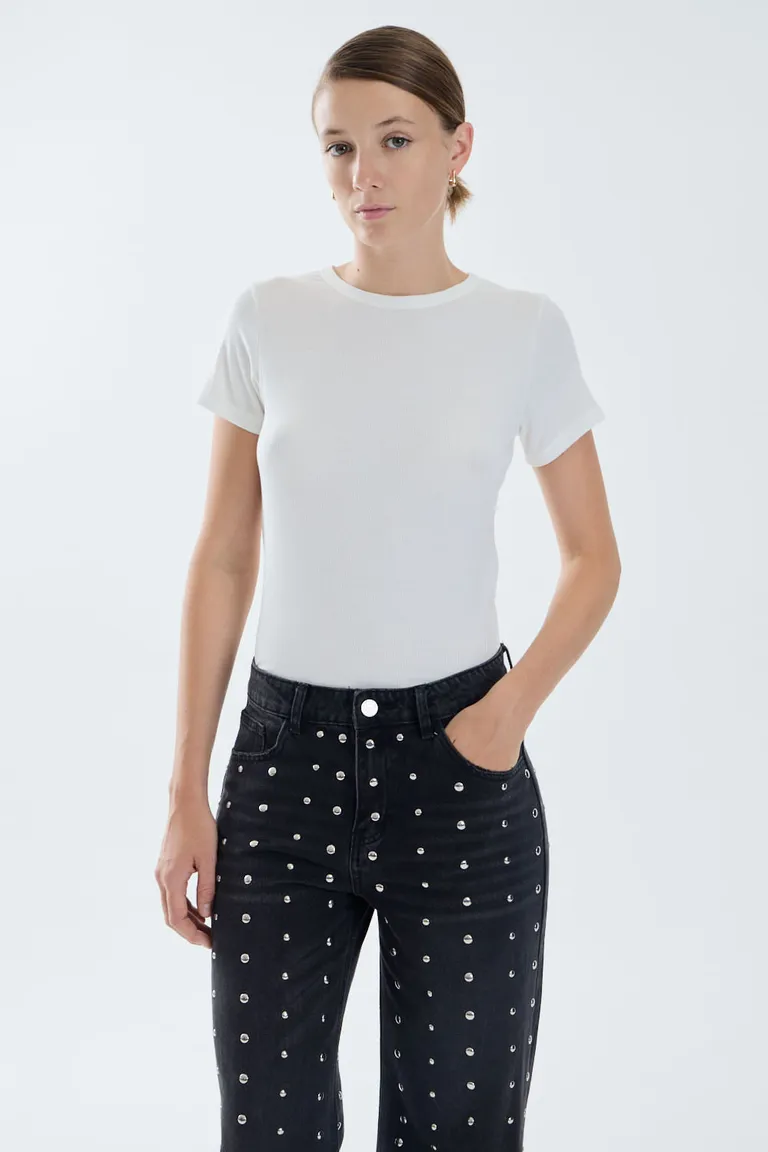 Remera básica de corte regular con mangas cortas y escote redondo de Portsaid en Remeras para argentina