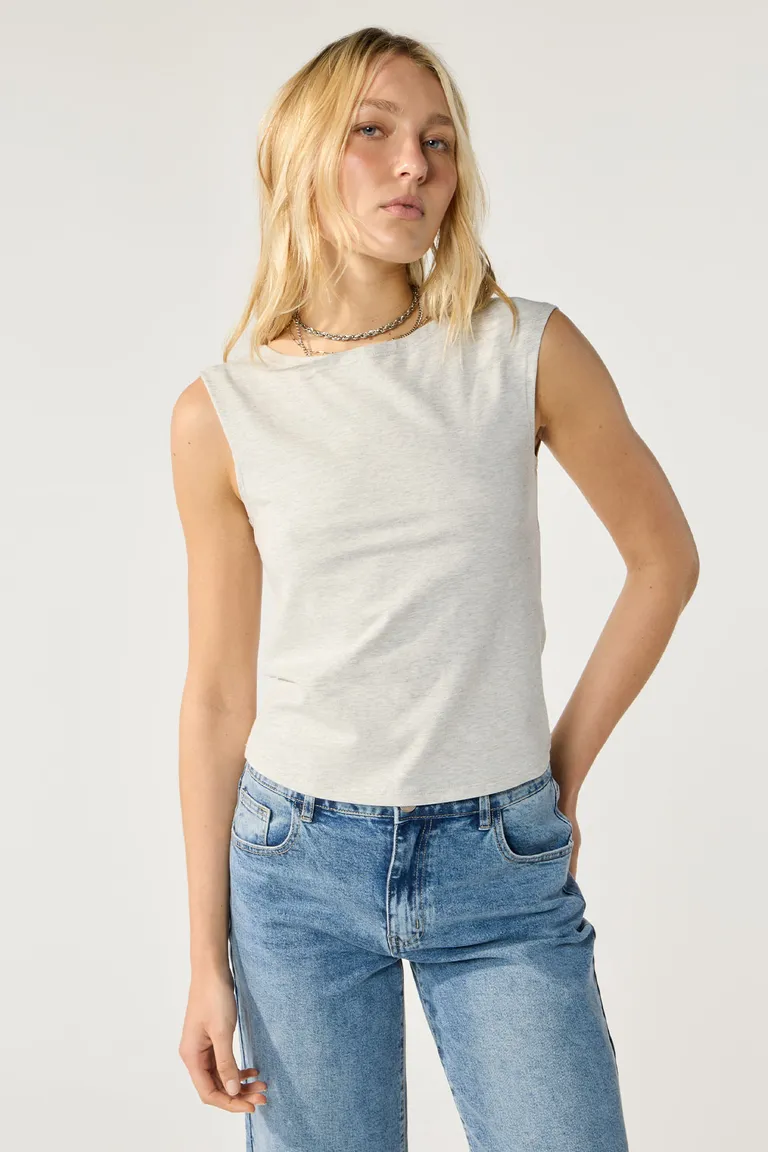 Remera de punto lisa con escote redondo para mujer de Cuesta Blanca en Remeras para argentina