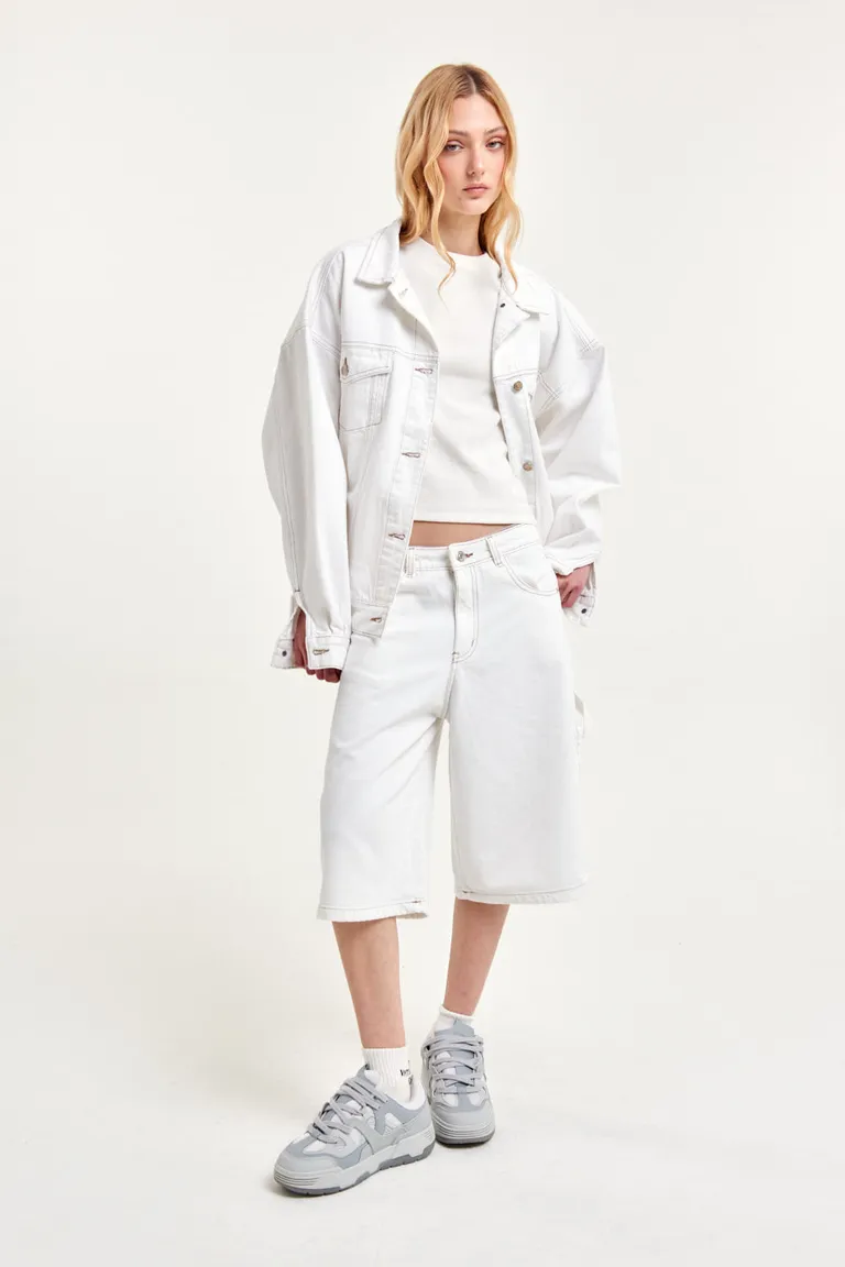 Bermuda blanca holgada de corte recto para mujer de 47 Street en Pantalones para argentina