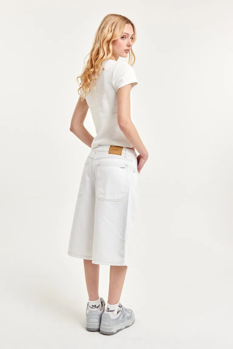 Bermuda blanca holgada de corte recto para mujer de 47 Street en Pantalones para argentina