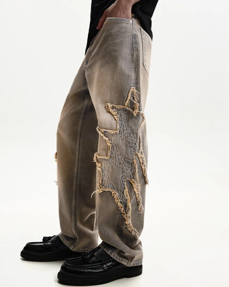 Jeans baggy con parches de Bershka en Pantalones para argentina