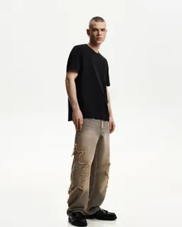 Jeans baggy con parches de Bershka en Pantalones para argentina