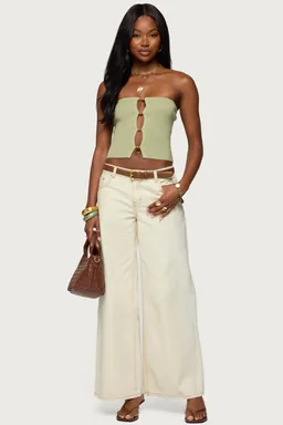 Top tejido strapless con aberturas de Edikted en Tops para argentina
