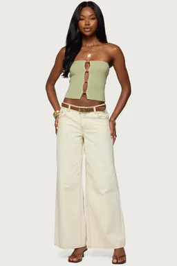 Top tejido strapless con aberturas de Edikted en Tops para argentina