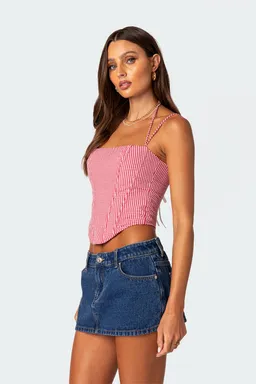 Corset cuadros lazos pippa de Edikted en Tops para argentina