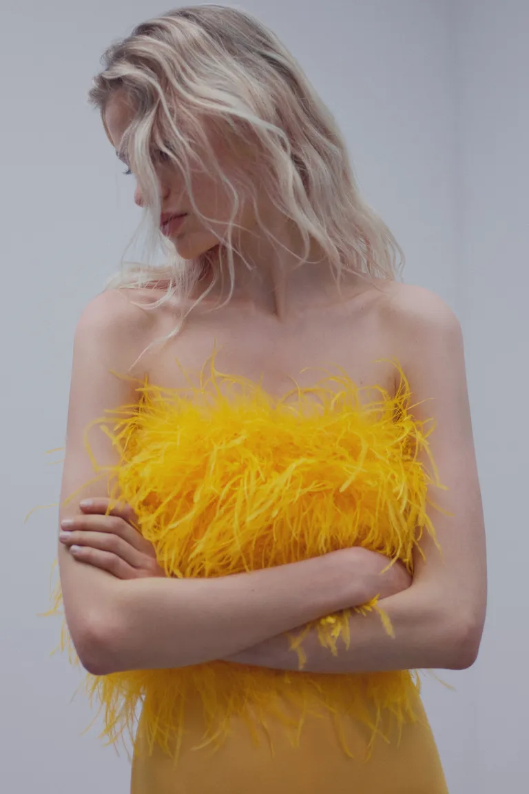 Top bandeau con plumas de Mango en Tops para argentina