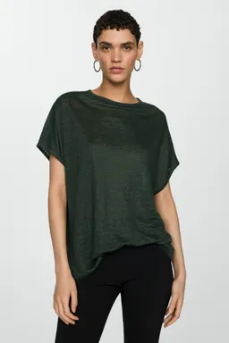 Remera lino manga corta de Mango en Remeras para argentina