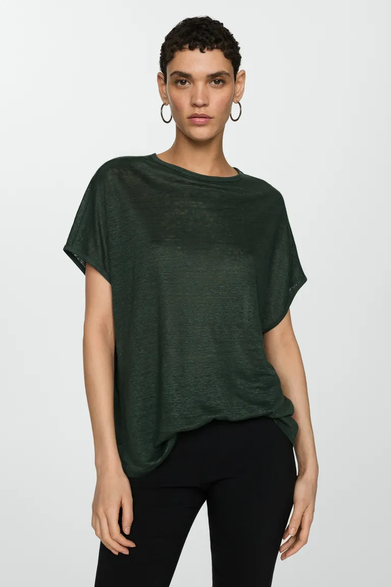 Remera lino manga corta de Mango en Remeras para argentina