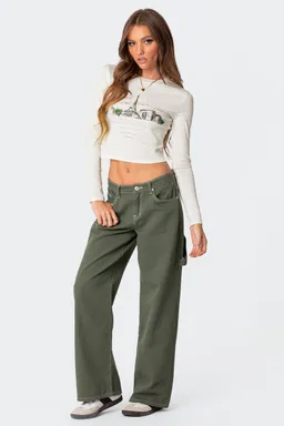 Jeans carpintero tiro bajo brenda de Edikted en Pantalones para argentina