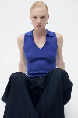 Top punto cuello polo de Mango en Tops para argentina