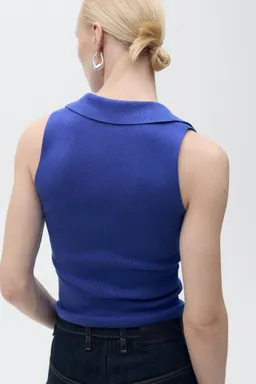 Top punto cuello polo de Mango en Tops para argentina