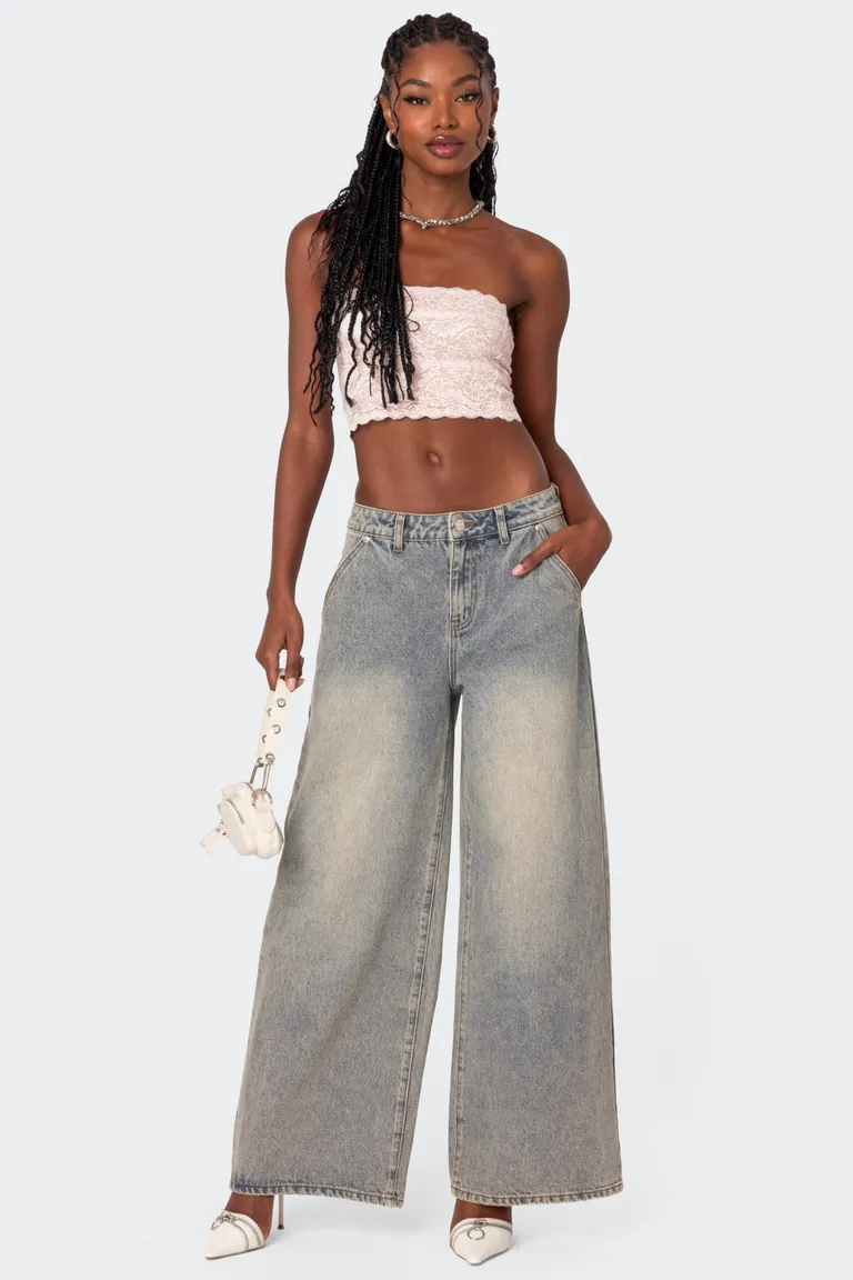 Jeans baggy pata ancha de Edikted en Pantalones para argentina