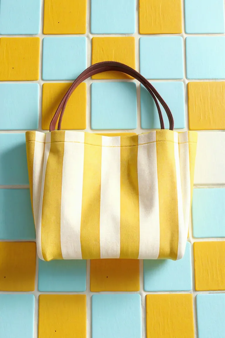 Cartera de tejido técnico bicolor con correa de cuero para mujer de Maria Cher en Bolsos y Carteras para argentina