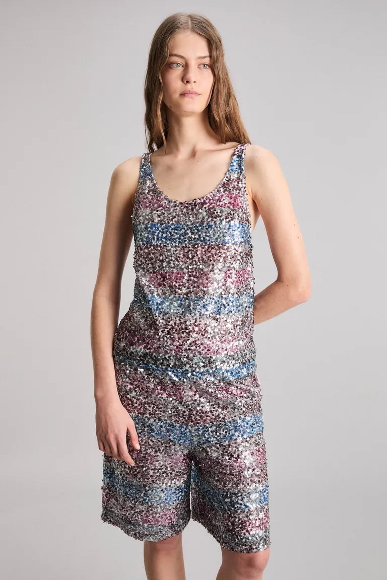 Top en lentejuelas con diseño exclusivo y forrado en microtul de Kosiuko en Tops para argentina