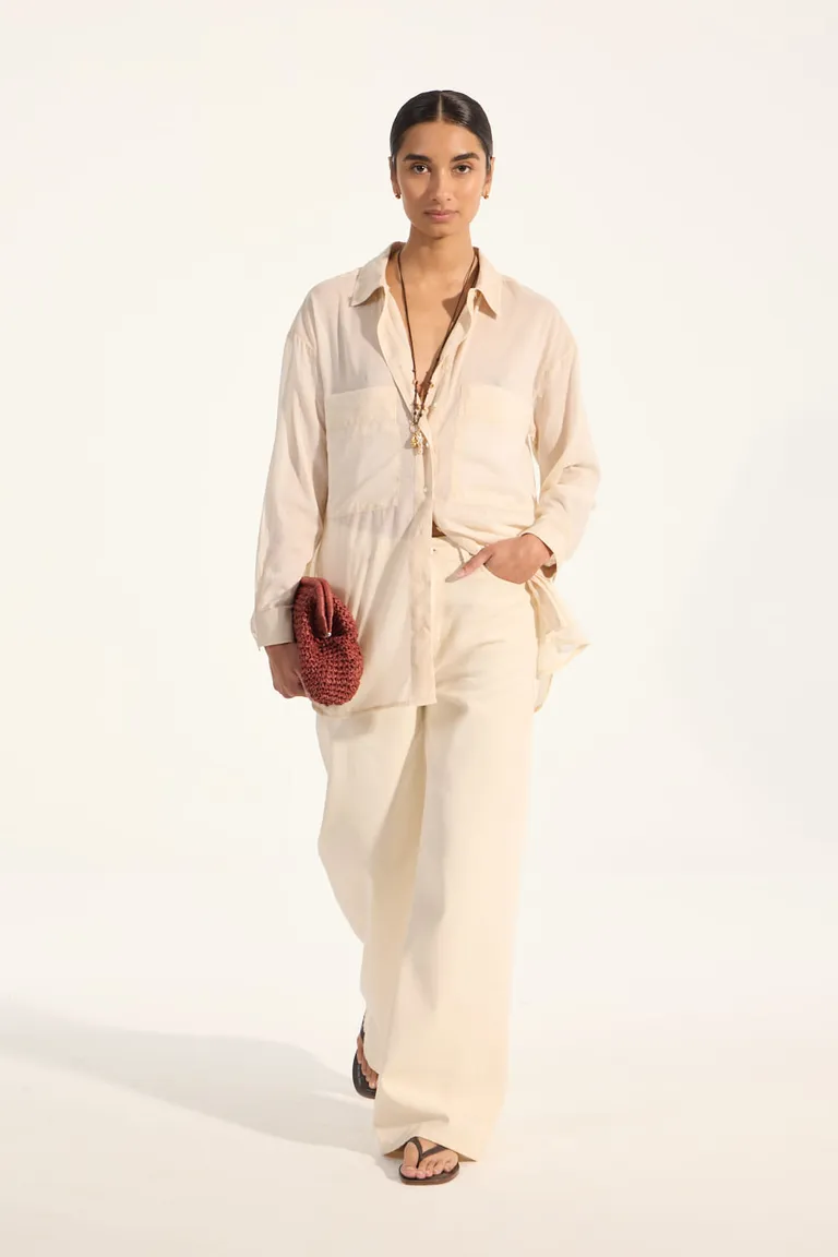 Camisa de corte regular con amplios bolsillos y lavado en degradé de Portsaid en Camisas para argentina