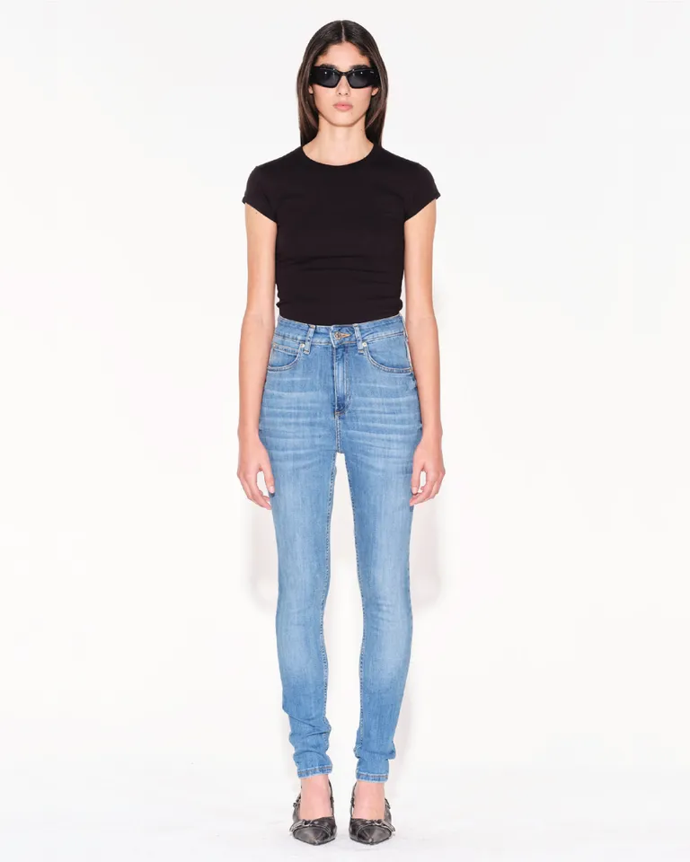 Pantalones Skinny de Tiro Alto en Denim Elástico Azul Vintage de Ay Not Dead en Pantalones para argentina