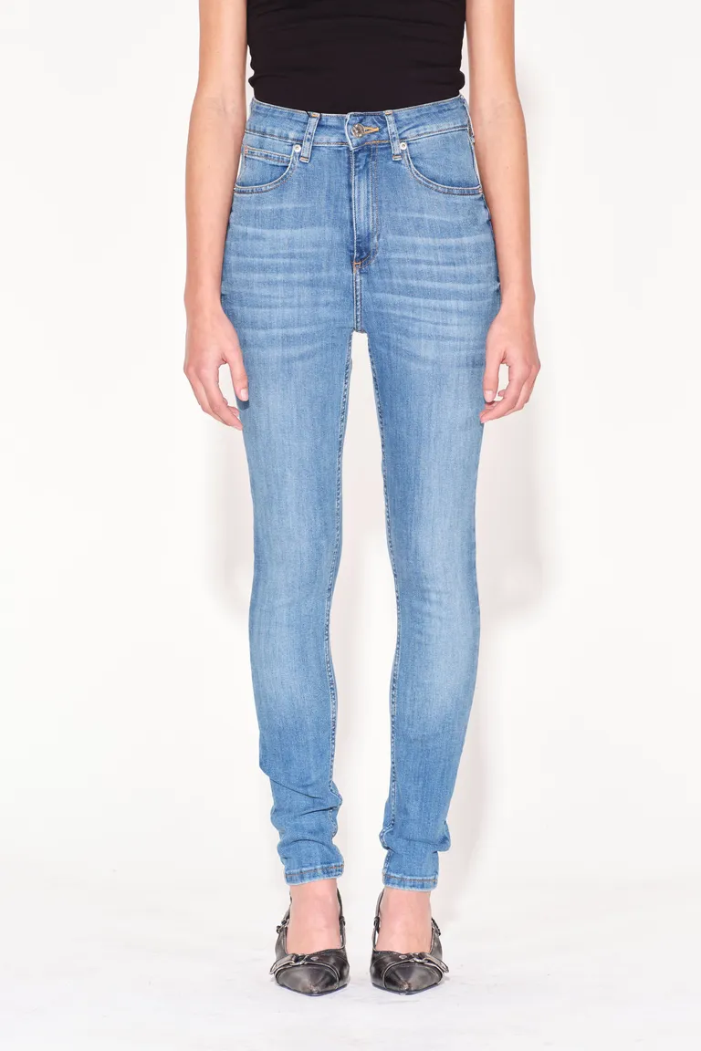 Pantalones Skinny de Tiro Alto en Denim Elástico Azul Vintage de Ay Not Dead en Pantalones para argentina